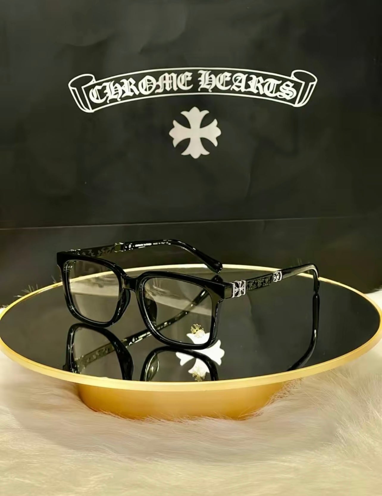 C.H Black Cross Design Glasses