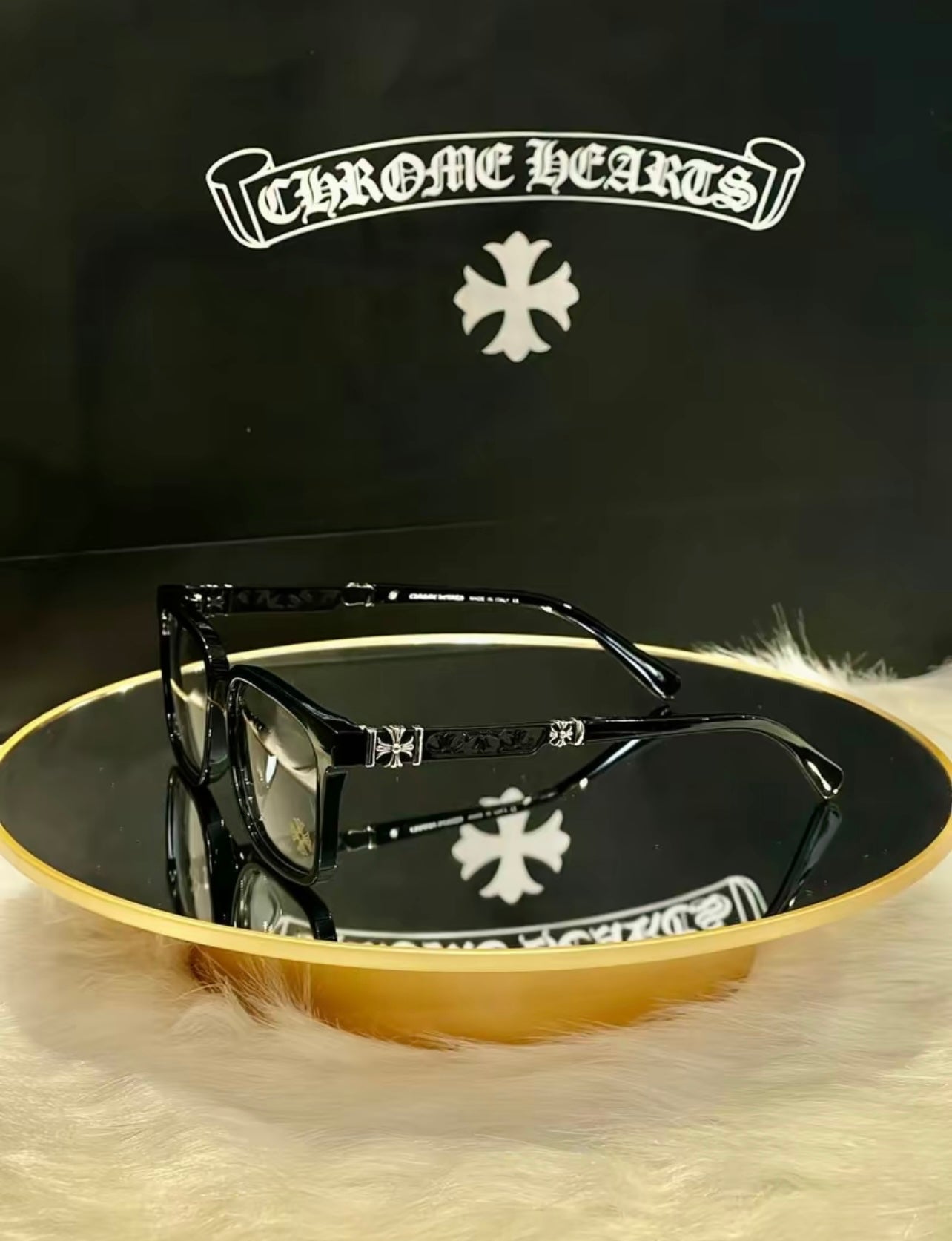 C.H Black Cross Design Glasses