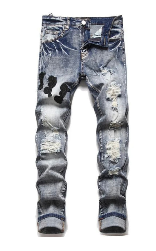 Amiri Blue Jeans w/ Black Patch