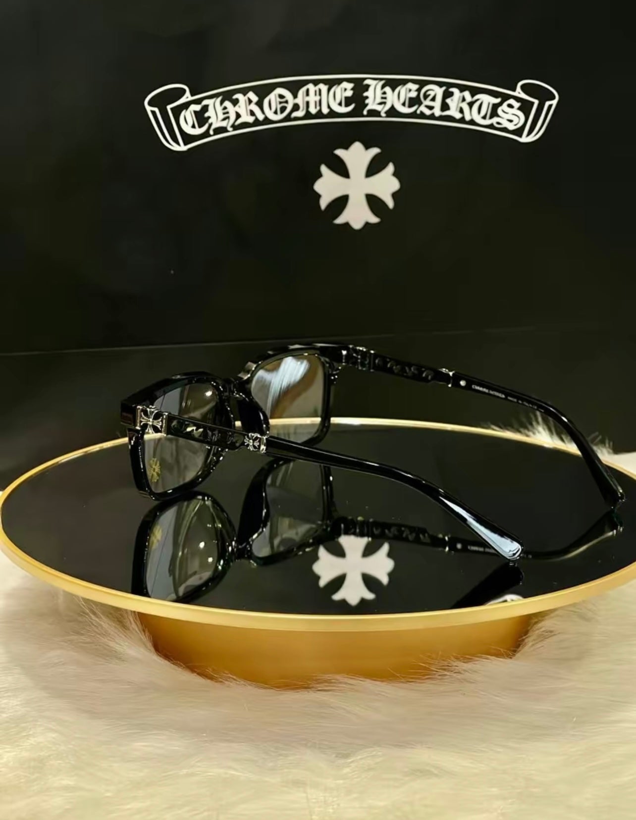 C.H Black Cross Design Glasses