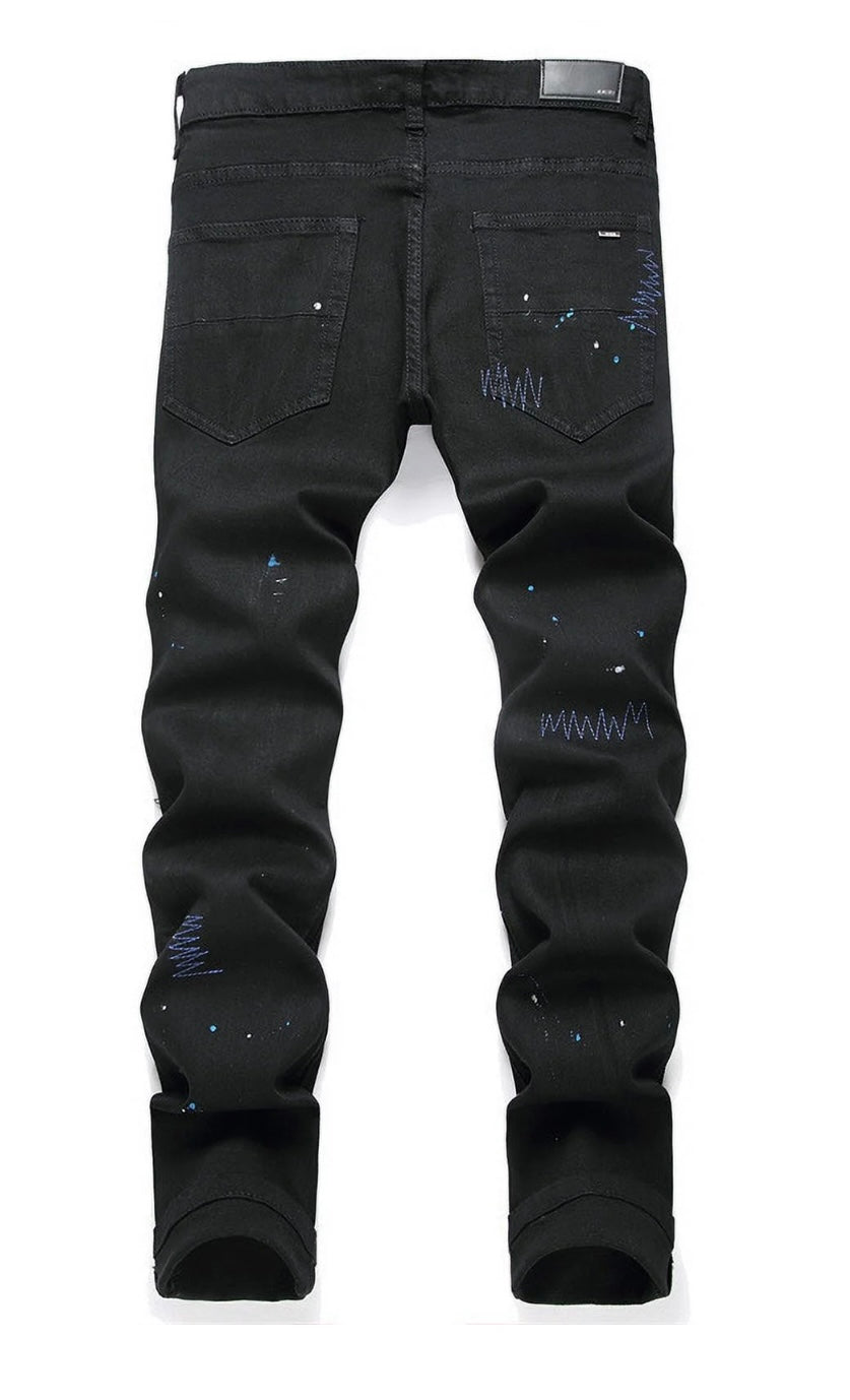 Amiri Jeans Black w/ Cross Patches